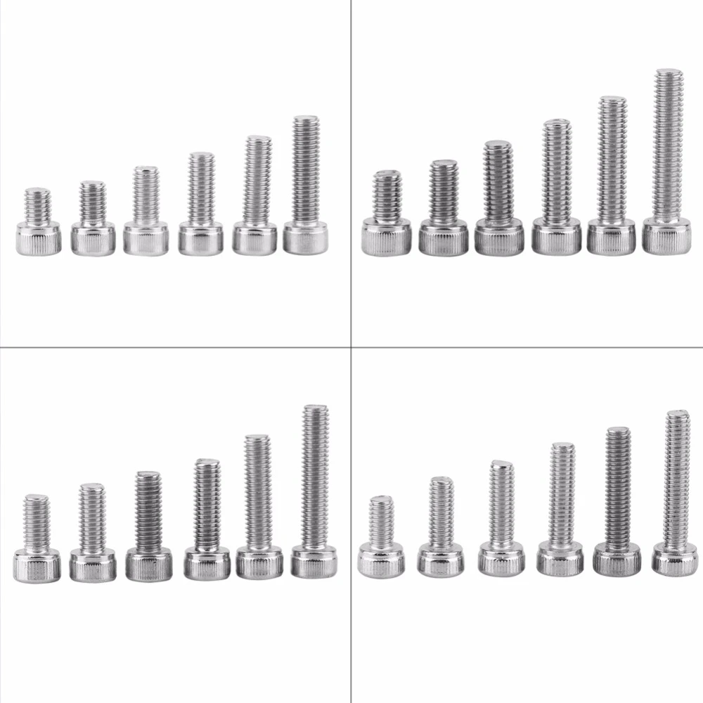 1 Set M3-M8 Stainless Steel Hex Socket Cap Head Screws w// Nut Washers Assortment