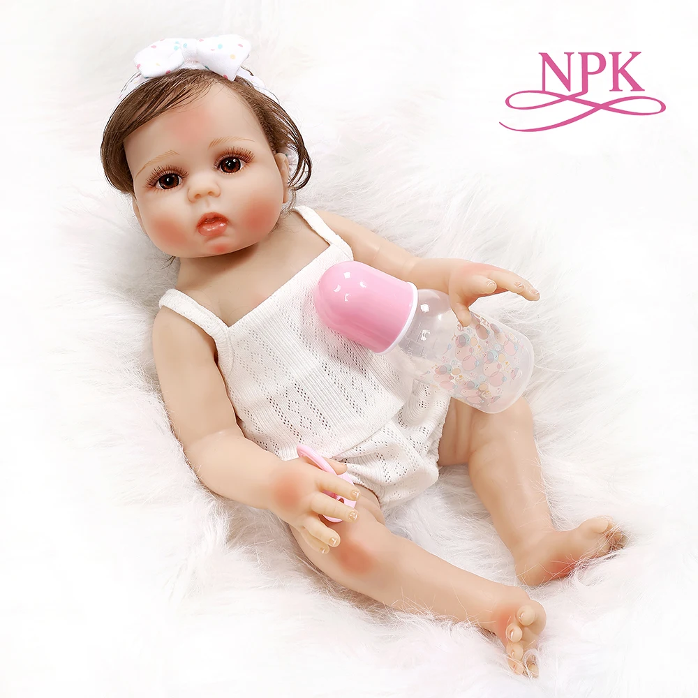 

NPK 48CM newborn bebe realistic reborn full body soft slicone lifelike cuddly baby Anatomically Correct bath toy