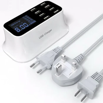 

Universal 8 Port Smart Dock Station LED Display Quick Desktop Strip Power Adapter Socket For iPhone iPad SAMSUNG Xiaomi Tablet