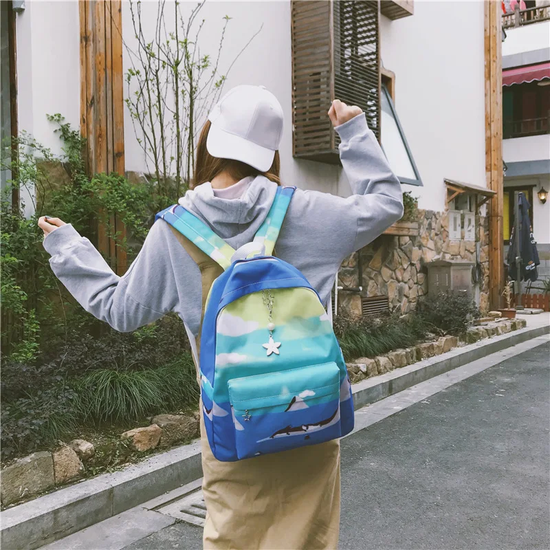 Японский Лолита для девочек милый рюкзак Мода дизайнер мультфильм подводный мир животных смешно мешок девочек рюкзак Mochila Feminina