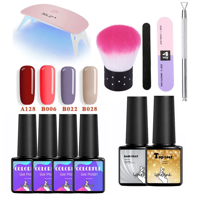 

LGHZLINK Full Manicure Set With Nail UV LED Lamp For Nail Art Sets 8ml UV Gel Nail Polish Set Tools For Manicure Set Gel Varnish