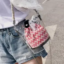 Women Cute Mini Bucket Bag Transparent PVC Chain Shoulder Bags Tote Fashion Vintage Crossbody Messenger Hand Bag Clear Handbag Women Cute Mini Bucket Bag Transparent PVC Chain Shoulder Bags Tote Fashion Vintage Crossbody Messenger Hand Bag Clear Handbag