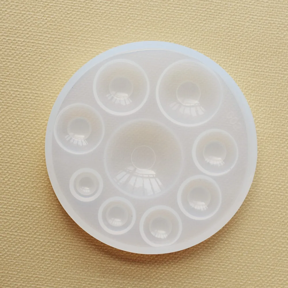 Silicone Mold jewelry flat round Oblate Cabochon pendant Resin Mould DIY J&C 