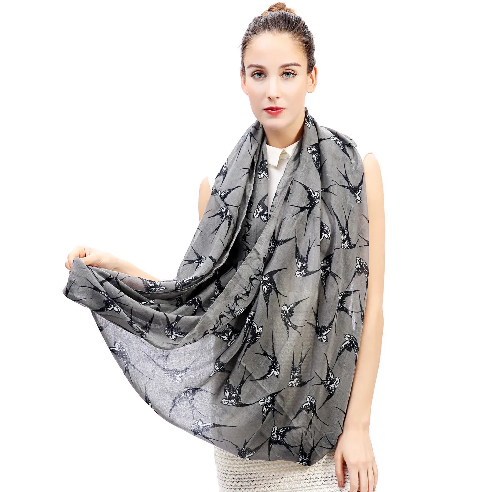 

Ladies Swallow Bird Print Infinity Scarf Snood Women's Loop Party Event Accessories Gift for Her, Free Shipping