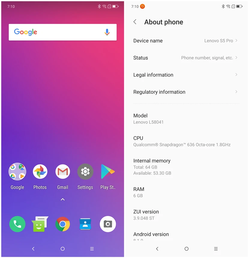 Excellent Global Rom Lenovo S5 Pro L58041 6GB 128GB Octa-core AI Dual Camera Snapdragon SDM636 ZUI5.0 4G FDD LTE 6.2"FHD+ 2246x1080 2
