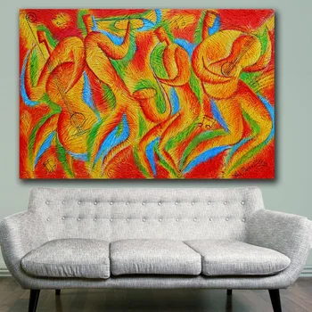 

Large size Rhythm and Blues of Hot Jazz Painting For Living Room Home Decoration Oil Painting On Canvas Wall Painting NO FRAME