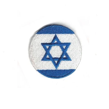 

Round Shape Embroidered israel Flag Iron-On Patches 100% embroider Tactical Military Patches Fabric Armband National Flag Badge