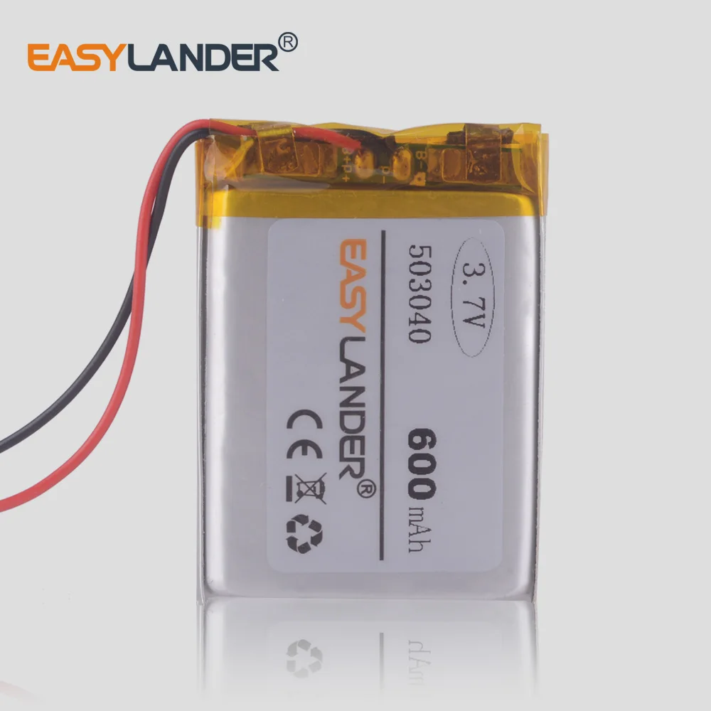 3.7v Lithium Battery 503040 600mah Tachograph Gps Navigator Mp3 Polymer