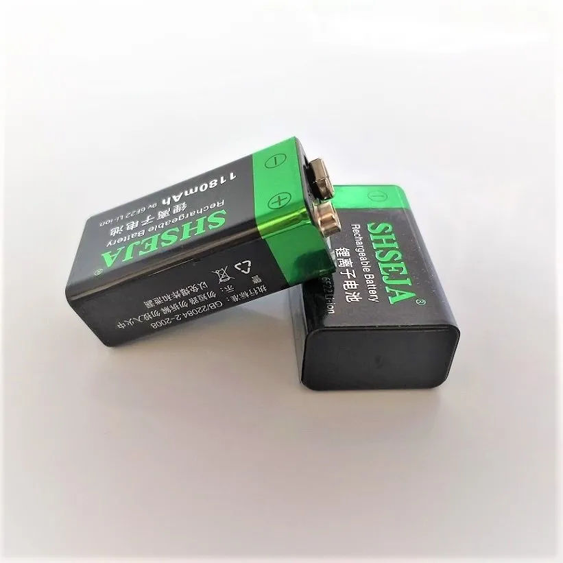 Billige 2PCS 9v batterie 1180mAh Li Ion 9 V Akkus akku + 9 V ladegerät