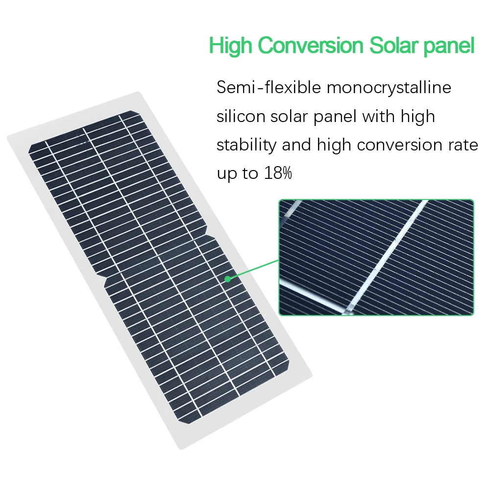 semi-flexível monocristalino célula solar módulo diy conector ao ar livre dc 12v carregador