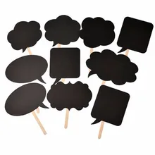 DIY 10pcs black cards 10pcs sticks+chalk+glue Photo Booth Props Love DIY Photography Wedding Decoration Party photobooth PB006