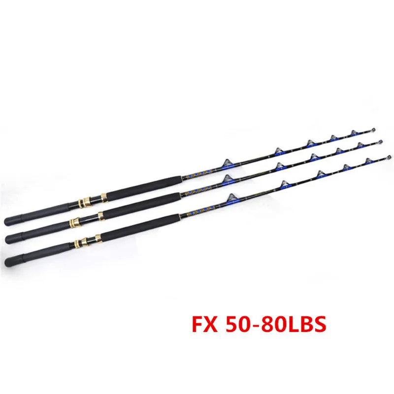 Topline Sea Fishing Rod Big Game Rod 5'6" Trolling 30 50 80 130lbs Nylon Butt 5+1 Roller Guide Tuna 