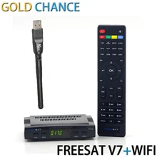 Freesat V7 Avec 1 pcs WIFI DVB-S2 HD satellite TV récepteur Youtube Puissance VU CCcam Newcamd Pas soutien IPTV Livraison gratuite