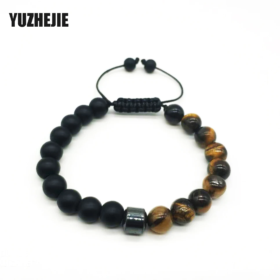 YUZHEJIE новые мужские браслеты и натуральный камень 8 мм матовые бусины Diy Высокое