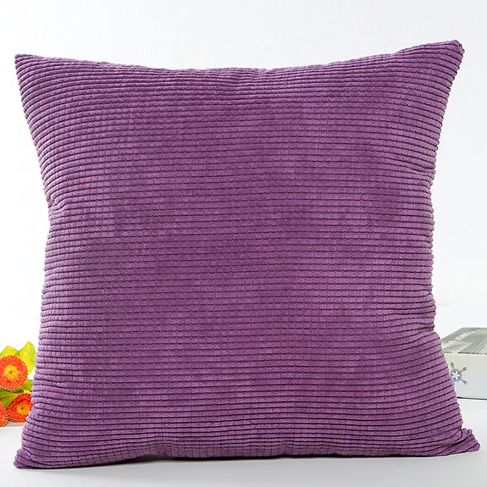 1 шт., 45*45 см, однотонная подушка, чехол, Кукурузные ядра, вельвет, наволочка для автомобиля, наволочка для спальни, домашний декор, Almofada, 18Nov - Цвет: Purple