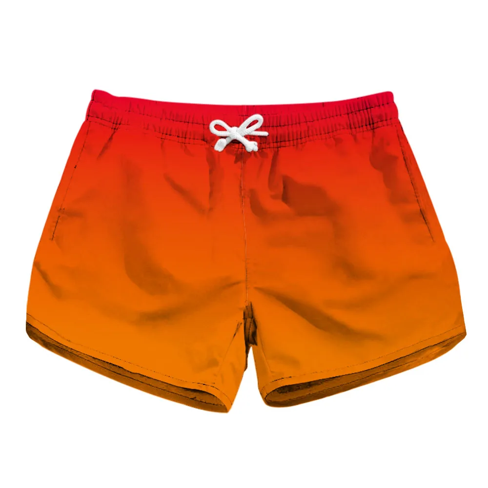 Woman Shorts Orange gradual color printing Trunks Sandybeach shorts ...