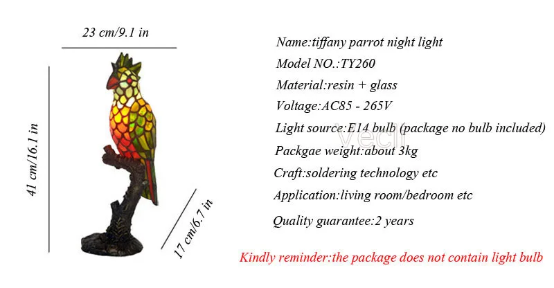 Античный винтажный турецкий арт-деко классический витраж Птица Попугай прикроватная гостиная Ночная настольная лампа для спальни декоративная
