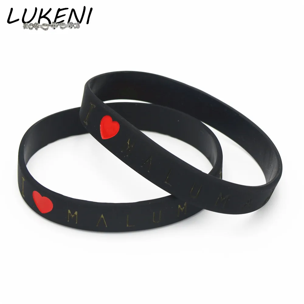 Силиконовые браслеты и LUKENI 1 шт. черные с надписью I Love Maluma для любителей музыки