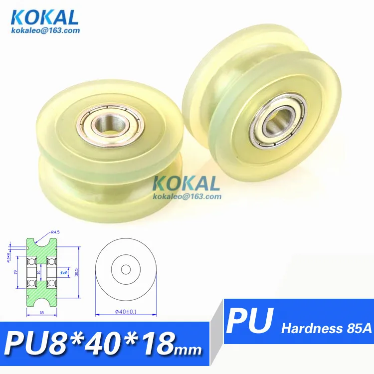 

[PU0840-18] Бесплатная доставка, подшипник из ТПУ PU beall 698ZZ, роликовое колесо 8*40*18 мм, u-образное резиновое колесо
