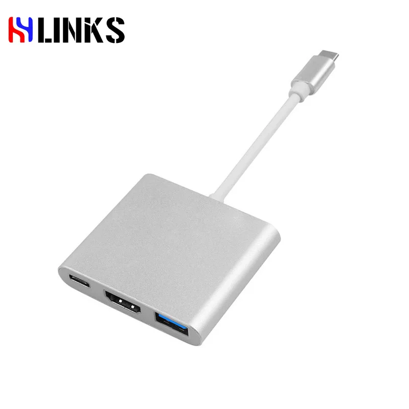 HYLINKS Тип C USB 3 1 4 К HDMI USB3.0 адаптер 3in1 концентратор для Macbook телефон к компьютеру тип