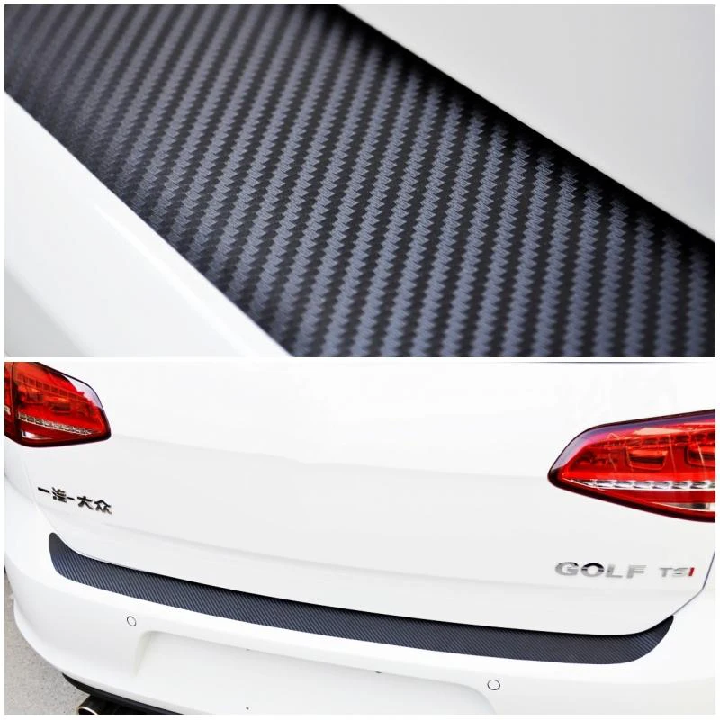 Rear Bumper Protection Carbon Fiber Sticker And Decals Car Styling For
