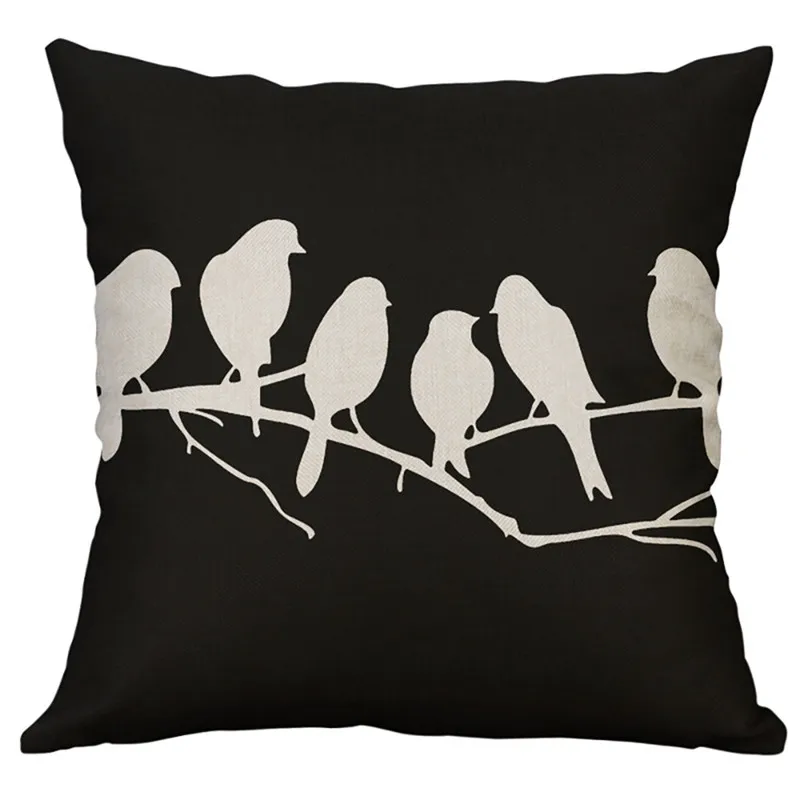 

40*40cm Simple Print Bird Linen Blend Pillow Case Throw Cushion Cover Home Creative Sofa Chair Office Car Decor Latest Mar 15