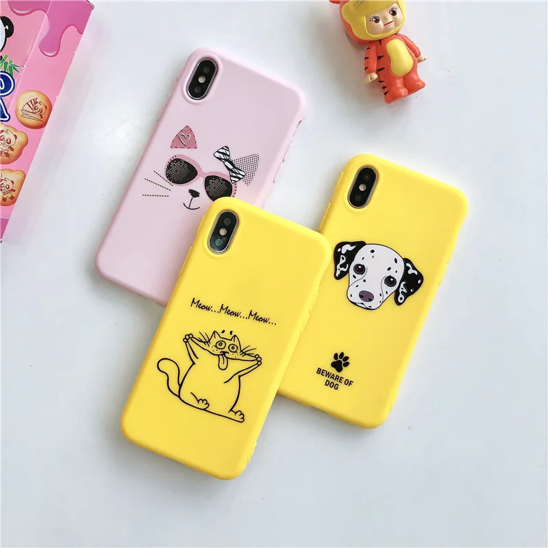 For iphone 6s Case For iphone 7 Case For iphone X Xs funda Cute cartoon animal soft silicone Case For iphone 6 7 8 plus Case