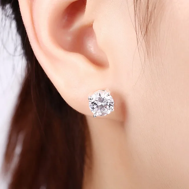 Aliexpress Meekcat Luxury 2 Ct Round Aaa Cubic Zircon Stud Meekcat Luxury 2 Ct Round Aaa Cubic Zircon Stud Earring For Women Men Real 925 Sterling