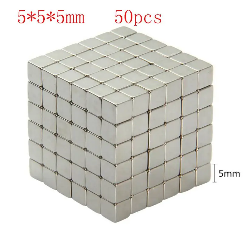 

50pcs Neodymium Magnets Cube 5x5x5mm N35 Permanent NdFeB Super Strong Powerful Magnetic Magnet Square Buck Cube