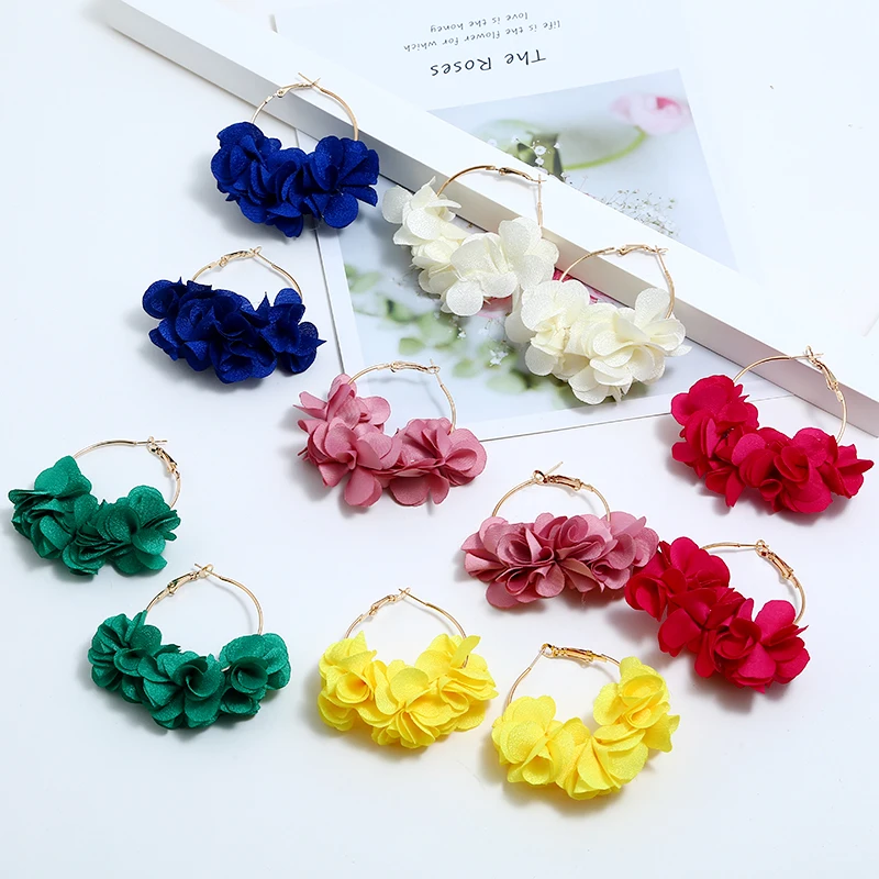 

2019 New Fashion Korean Style Cute Flower Stud Earrings For Women Sweet Earrings Femme Brinco Wholesale Jewelry