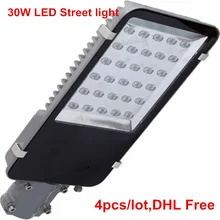 Светодиодный уличный фонарь 30 Вт DC12V DC24V супер яркий светодиодный светильник дороги AC85-265V светодиодный открытый уличный фонарь Дорога лампы 4 шт./лот, DHL