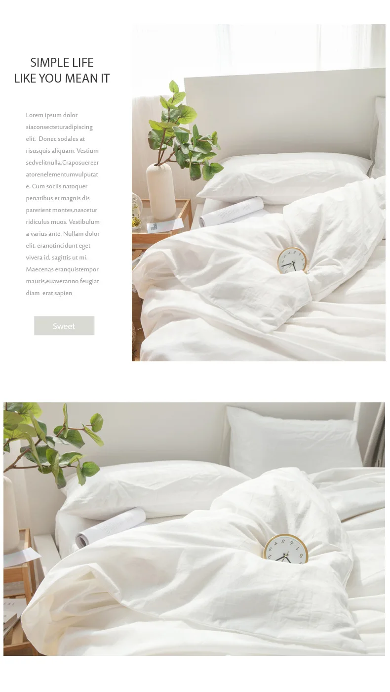 White Cotton Bed Linen Super Soft
