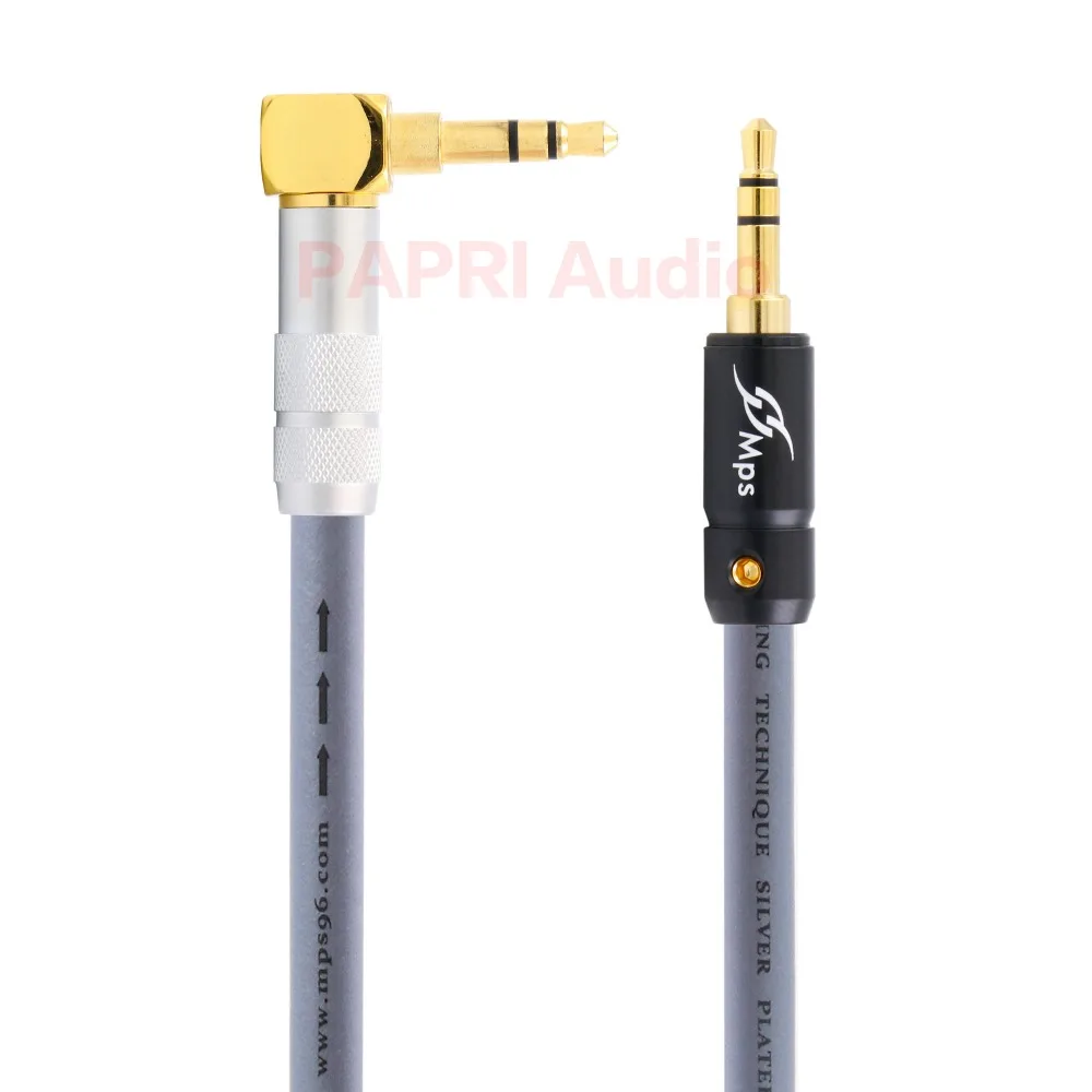 Cena MPS DIY HIFI drut 3.5MM 24K pozłacane 6B wtyczka X 22 99.9997% OFC posrebrzane AUX z męskiego na męskie słuchawki audio kabel głośnikowy