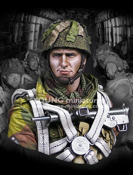 

1/10 Scale Resin Bust WW2 British airborne troops Figure Model Kit Free Shipping