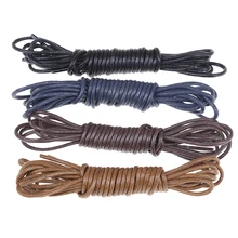 2 пары вощеных хлопчатобумажные круглые шнурки для ботинок кожаные водонепроницаемые шнурки мужские ботинки шнурки длина шнурки 100/120/140 см