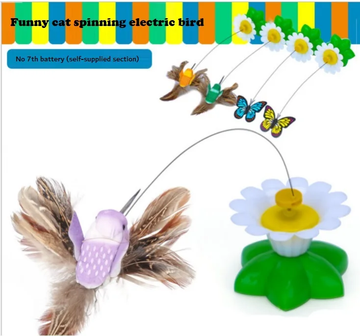 Игрушка для кошек с автоматическим вращением Летающая бабочка электрическая Колибри Летающая вращающаяся Бабочка игрушка для кошек