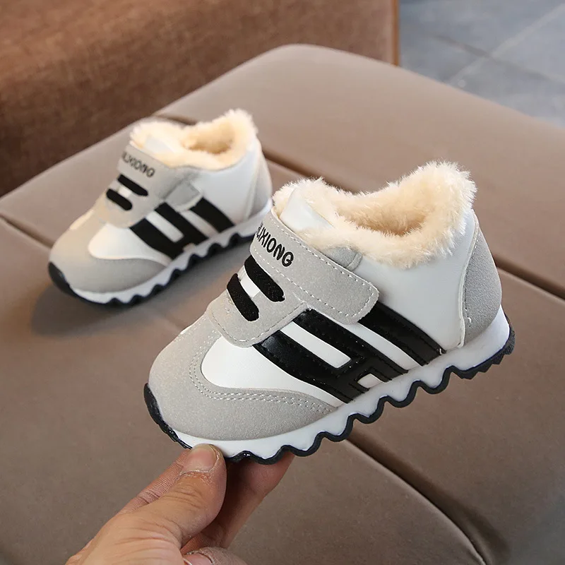 Зимняя детская фланелевая повседневная обувь для новорожденных Сетчатая