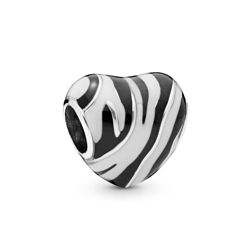 

2019 Summer Authentic 925 Sterling Silver Bead Wild Stripes Charm Fit Original Women Pandora Bangle Bracelet DIY Jewelry