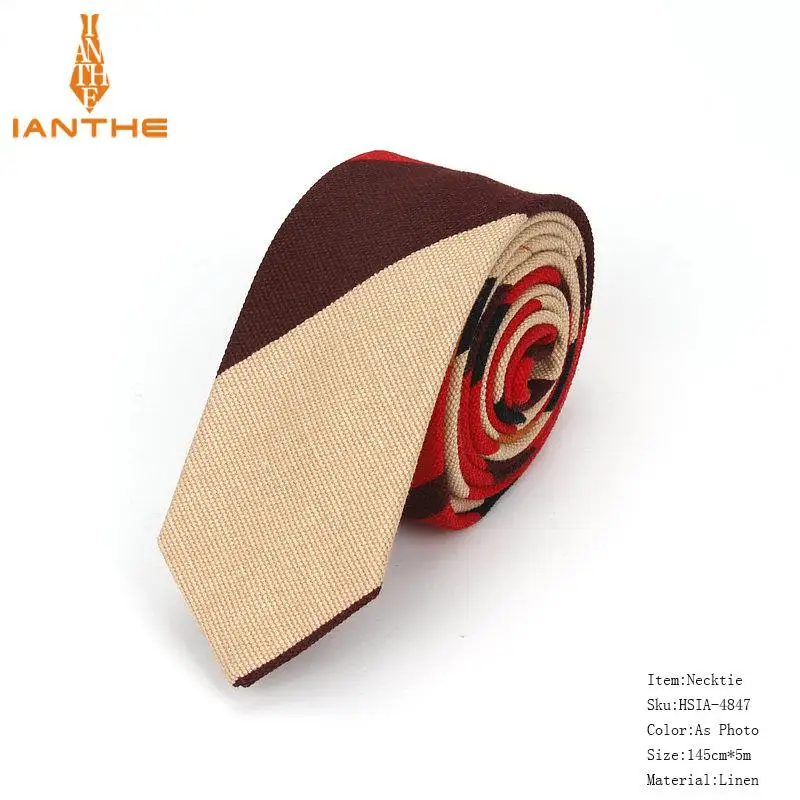 Мужской тонкий галстук, повседневные хлопковые льняные галстуки для мужчин, обтягивающие дизайнерские узкие винтажные Цветочные Галстуки с животными, свадебные галстуки - Цвет: Photo Color
