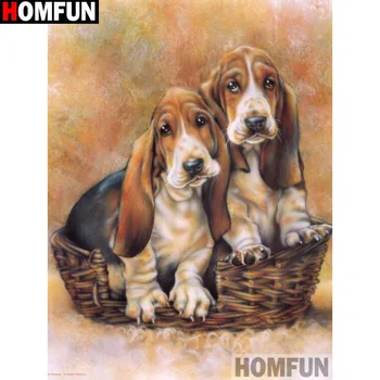 

HOMFUN Full Square/Round Drill 5D DIY Diamond Painting "Animal dog" 3D Embroidery Cross Stitch 5D Home Decor A13046