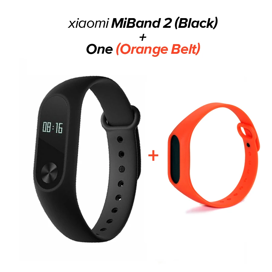 Xiaomi mi Band 2 mi band 2 фитнес-трекер монитор сердечного ритма OLED дисплей тачпад Bluetooth 4,0 для Android IOS - Цвет: Black N Orange