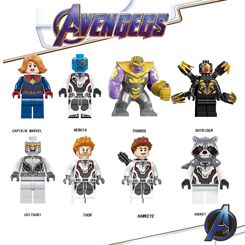 Marvel Avengers Endgame Sets Building Blocks Iron Man Captain Marvel Thanos Hulk Figures Kids Toys Compatible LegoING Avengers 4