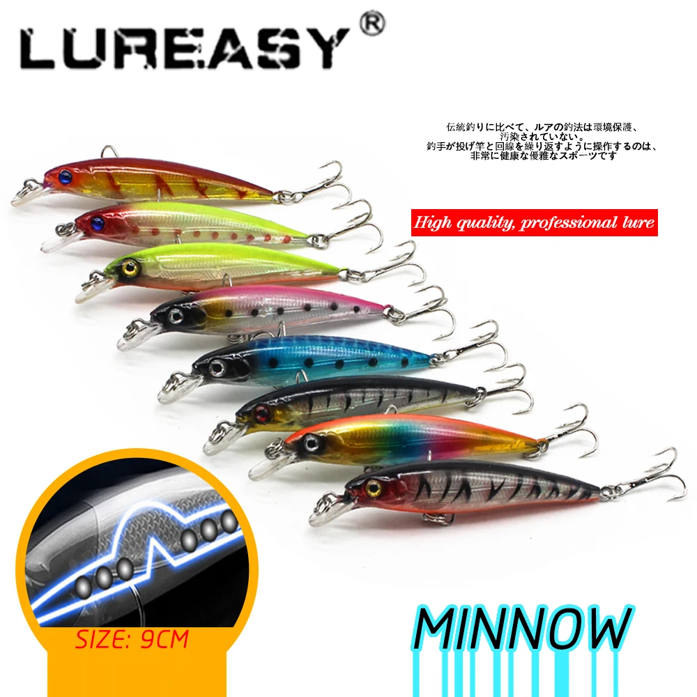 

2019 Lureasy 9cm 8g fishing bait Min fish artificial hard bait fishing gear fishing bait deep sea shallow sea swimming