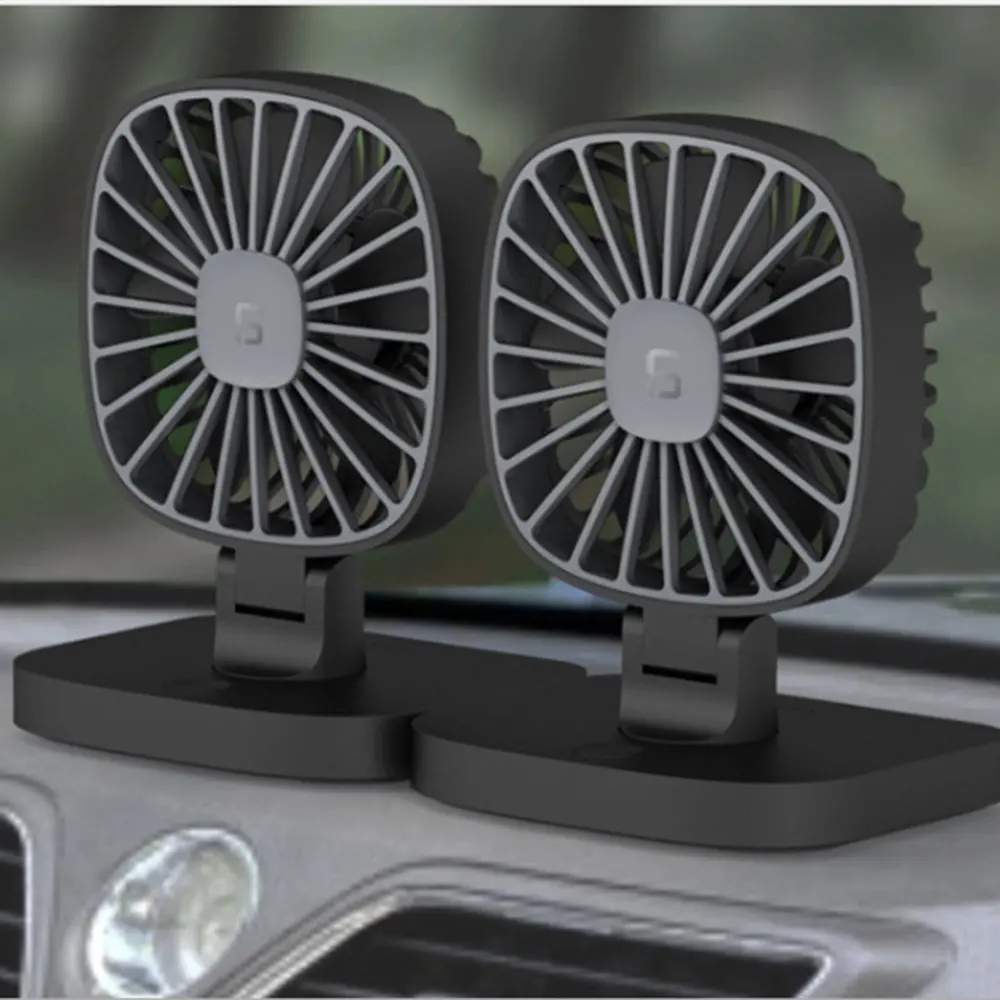 

Guide car car fan USB small fan 12V car 24v large truck van strong double head fan