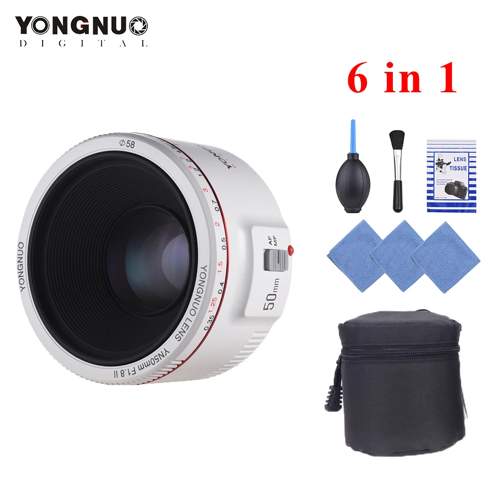 Объектив YONGNUO YN50mm F1.8 II стандартный объектив с большой апертурой и автофокусом 0,35 объектив с самым близким фокусным расстоянием для Canon EOS 70D 5D2