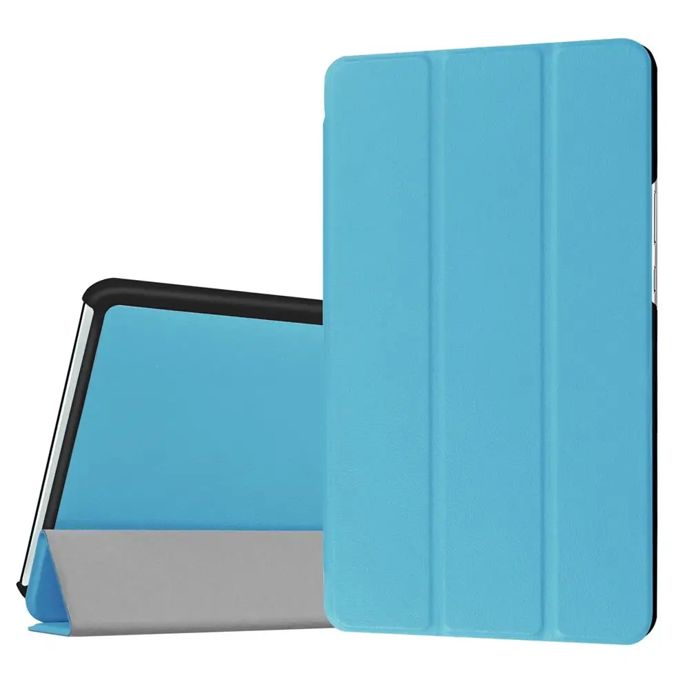 

Three Folding Smart Case For Huawei Mediapad M3 8.4 Inch Tablet Case PU Leather Ultra Slim Stand Flip Cover Case With Stylus Pen