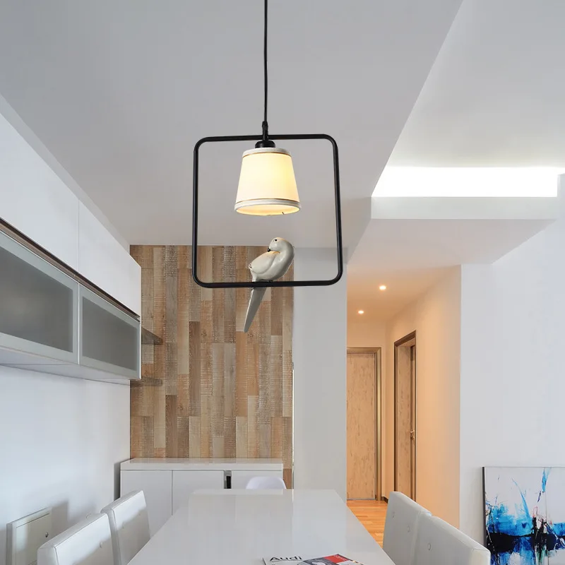 

American country droplight Creative arts corridor restaurant bird pendant lamp, wrought iron bar bedroom single head