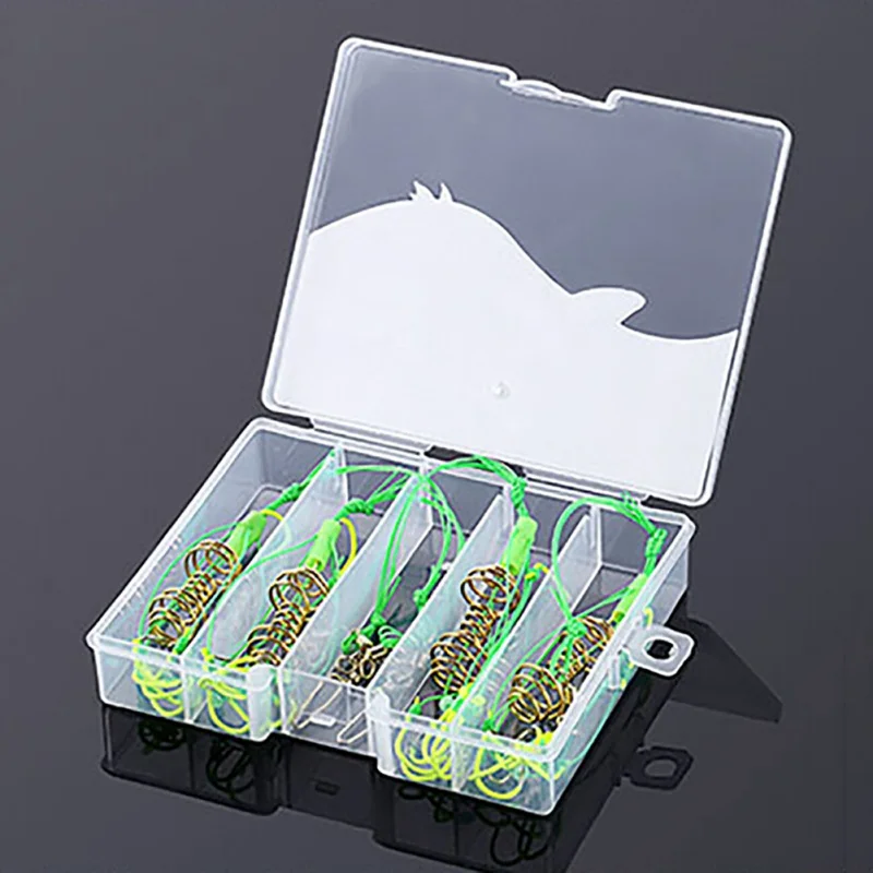 

4 pcs/set fishing Explosion hook For fishing feeder Bomb Proof Hanging Fish Bait packing combination With Plastic box