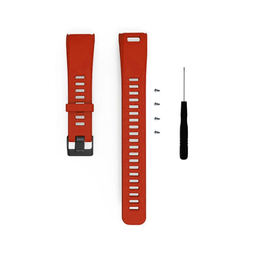 Мягкий силиконовый сменный спортивный ремешок для спортивного выпуска, регулируемый браслет с застежкой для Garmin Vivosmart HR, браслет на запястье, ремешок 1 - Цвет: Красный
