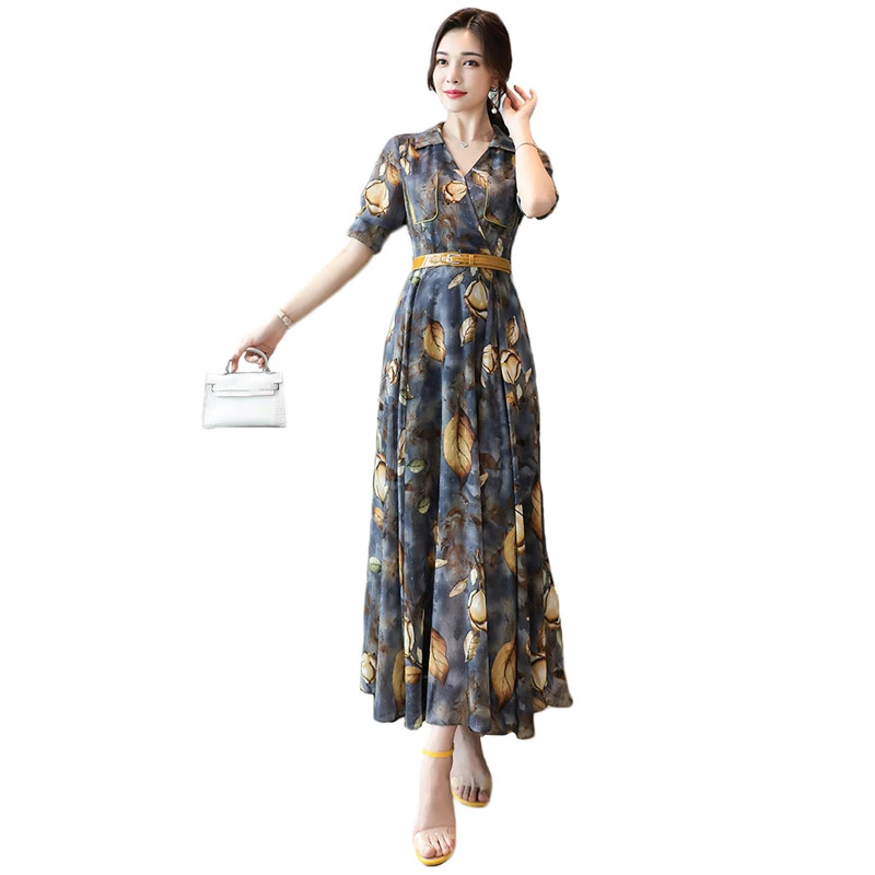 gray chiffon maxi dress